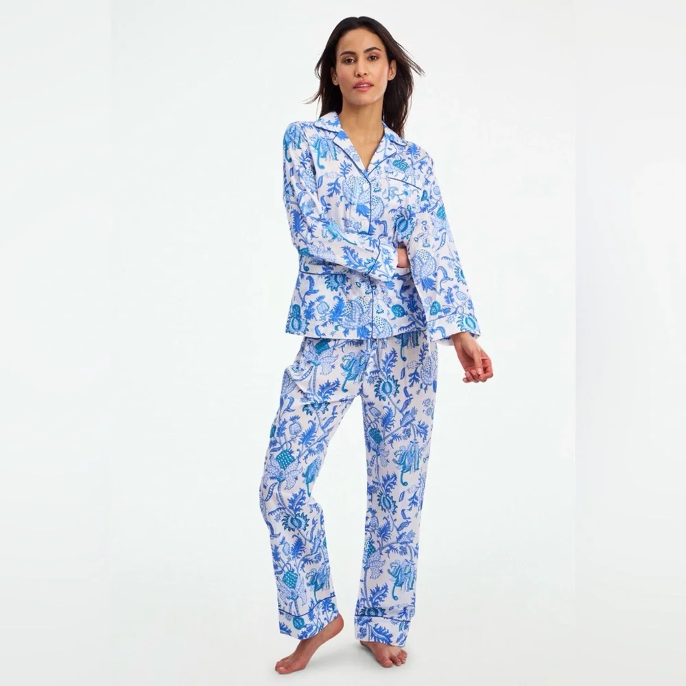 Roller Rabbit Amanda Blue Patterned Pajama Set - Picture 1 of 5